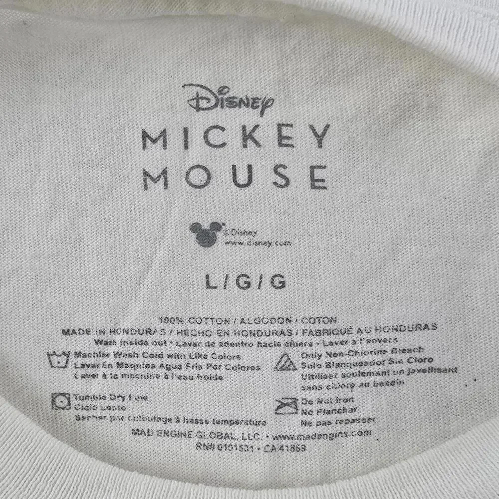 Disney Mickey Mouse Pop Art Graphic Tee White Colorful Grid Shirt Size Large